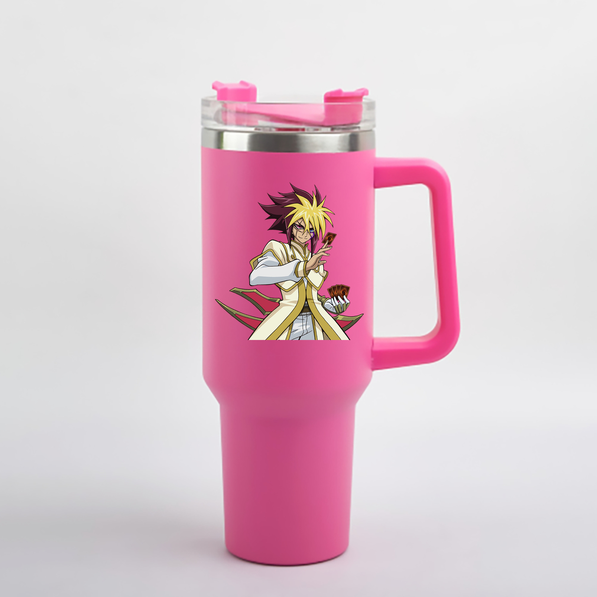 （画像用） 遊☆戯☆王 Yu-Gi-Oh! 1200mL車用タンブラー - クリスタルステッカー（プラスチックストロー付き）